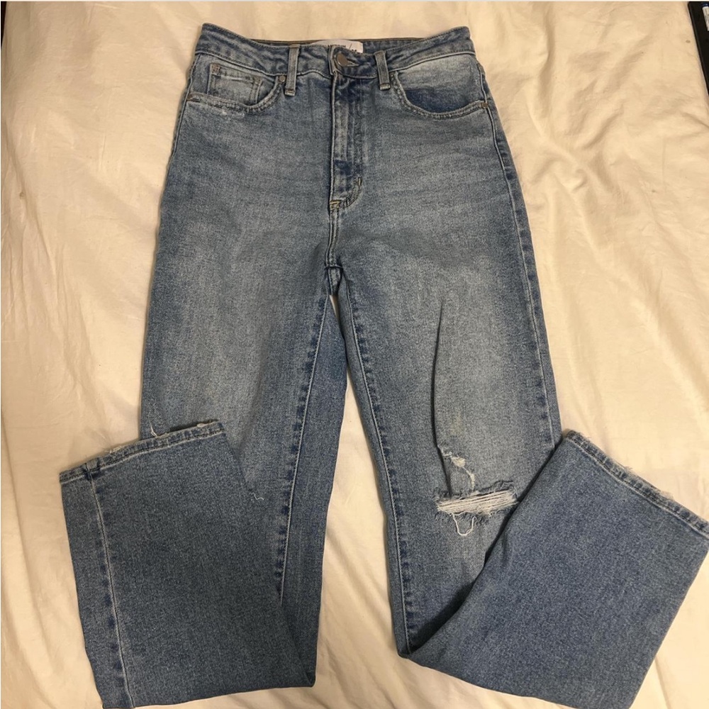 Just Black Light Blue Straight Leg Jeans